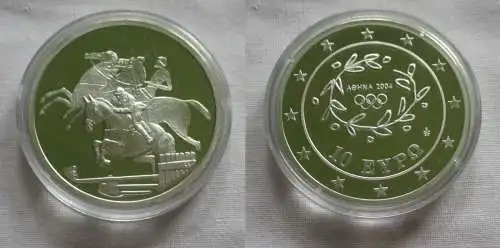 10 Euro Silber Münze Griechenland Olympiade Reiten 2004 PP (146461)