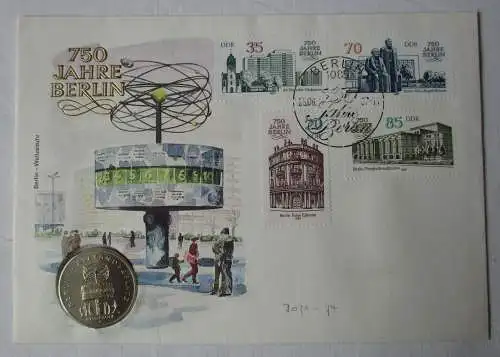 DDR Numisbrief mit 5 Mark 750 Jahre Berlin Alexanderplatz 1987 (113224)