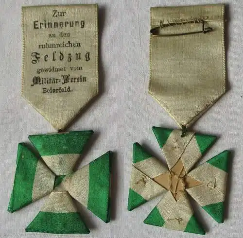 Abzeichen Erinnerung an den Feldzug gew. vom Militär Verein Beierfeld (148066)