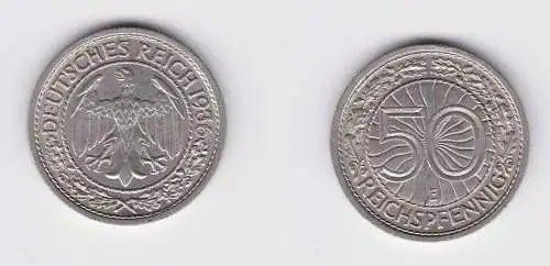 50 Pfennig Nickel Münze 1936 E Jäger 324 vz (150741)