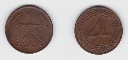 4 Pfennig Kupfer Münze Deutsches Reich 1932 F f.vz (150377)