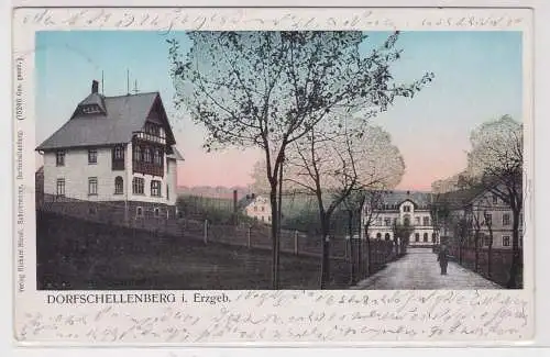 64387 Ak Dorfschellenberg im Erzgebirge Ortsansicht 1909