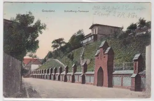 24266 Feldpost Ak Graudenz - Schloßberg-Terrassen 1914