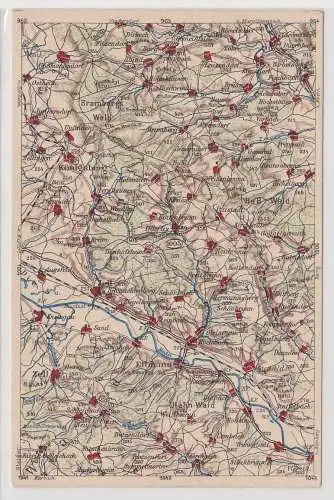 74828 Landkarten Ak Wona-Karte 1005 Ausgabe A Königsberg (Bayern) um 1930