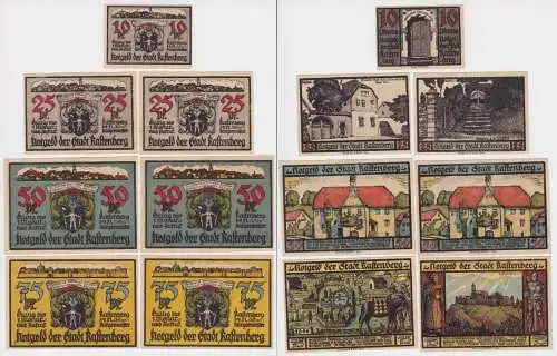 7 Banknoten Notgeld Stadt Rastenberg in Thüringen 1.9.1921 (148894)