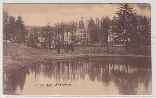 11807 Ak Gruss aus Warmbad (Wolkenstein) - Teichpartie 1906