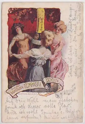 901165 Künstler Ak aus den Weinstuben Kempinski Berlin 1905