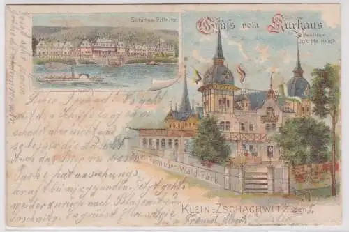 901086 Lithographie Ak Gruss vom Kurhaus Klein-Zschachwitz 1899