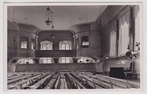 900345 Ak Herrnhut - Kirche Innenansicht Kirchensaal um 1930