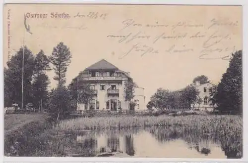 12543 Ak Ostrauer Scheibe Hotel und Pension - Ostrau sächs. Schweiz 1905