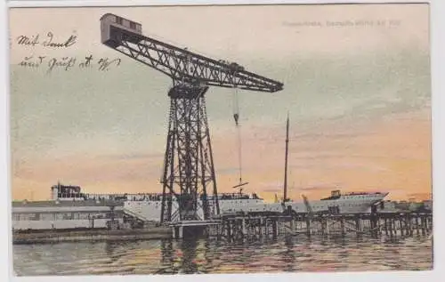 901724 AK Riesen-Krahn Howaldts-Werke bei Kiel 1903
