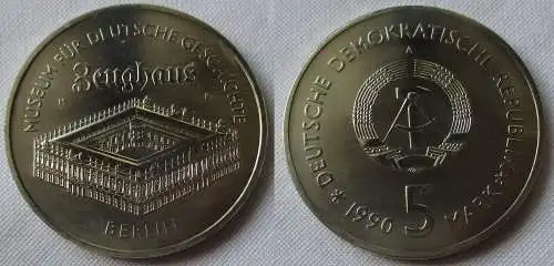 DDR Gedenk Münze 5 Mark Berlin Zeughaus 1990 Stempelglanz (156969)