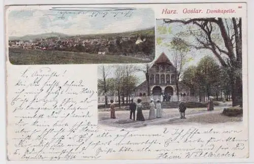 901727 Lithografie AK Harz Goslar Domkapelle 1904