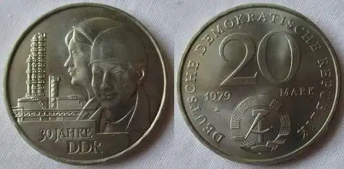 DDR Gedenk Münze 20 Mark 30.Jahrestag der DDR 1979 vz/f.Stgl.(156842)