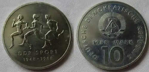 DDR Gedenk Münze 10 Mark 40 Jahre DDR Sport 1988 Stgl. (157153)