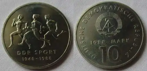 DDR Gedenk Münze 10 Mark 40 Jahre DDR Sport 1988 Stgl. (157196)