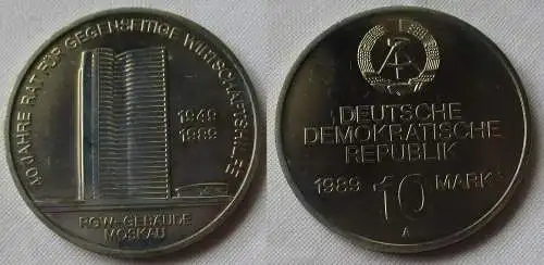 DDR Gedenkmünze 10 Mark 40 Jahre RGW gegenseitige Wirtschaftshilfe 1989 (157156)
