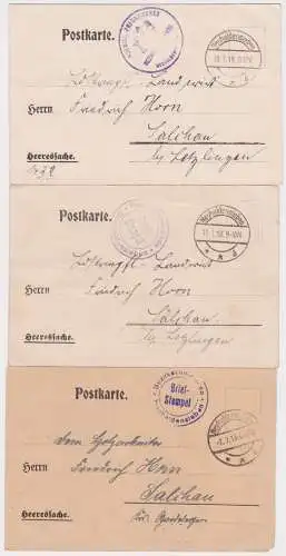 29869/3 Feldpostkarten Bezirkskommando Neuhaldensleben 1918