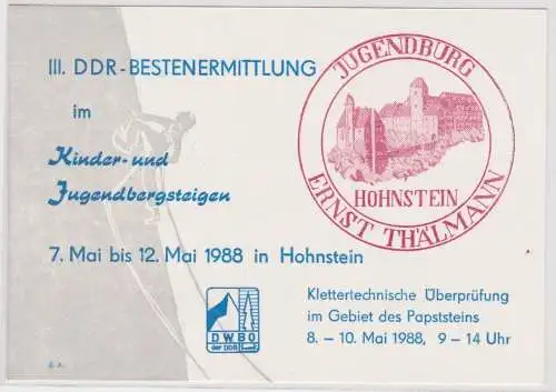 97274 Ak III.DDR Bestenermittlung im Jugendbergsteigen Hohnstein 1988