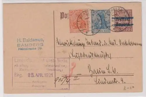 23807 Deutsches Reich Ganzsachen Postkarte P133I, Bamberg 1921