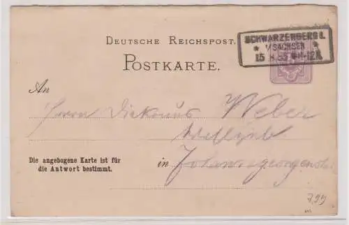 82483 GS Postkarte P 11 A Schwarzenberg 1885