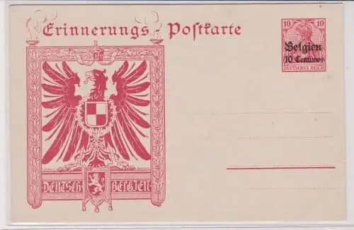 48865 GS Erinnerungspostkarte 10 Pf Besetzungsausgabe Deutsch Belgien 1914/1918