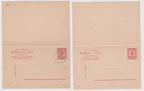 900140 GS Postkarte mit Antwort P70 Bayern 10 Pfennig Stempel Kusel 1911