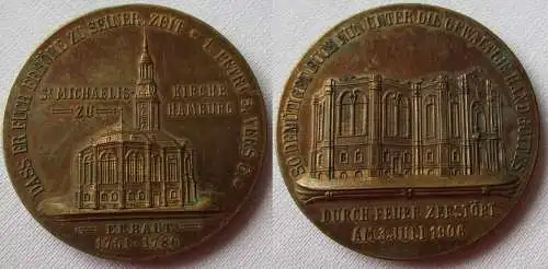 Medaille St.Michaeliskirche zu Hamburg 1786 - 1906 durch Feuer zerstört (128835)