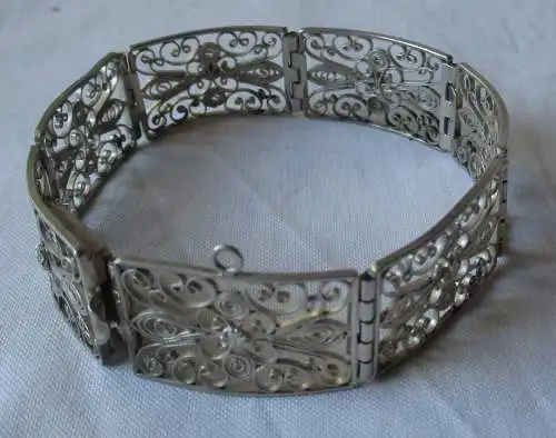 Elegantes Armband 835er Silber mit aufwendigem Blütenmuster (100931)