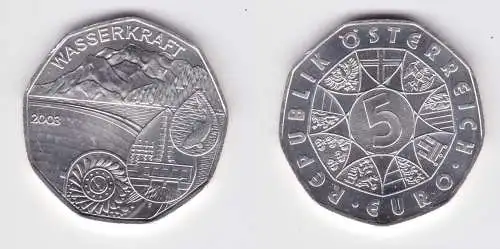 5 Euro Silber Münze Österreich 2003 Wasserkraft (130398)