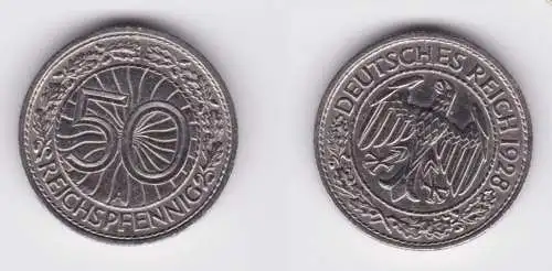 50 Pfennig Nickel Münze Weimarer Republik 1928 A (130646)