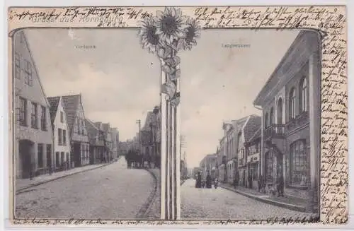 900514 AK Gruss aus Horneburg - Vordamm, Langestrasse, Straßenansichten 1905