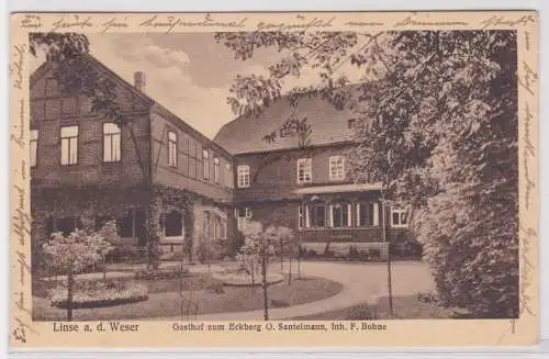 900620 AK Linse an der Weser - Gasthof zum Eckberg O. Santelmann, Inh. F.Bohne