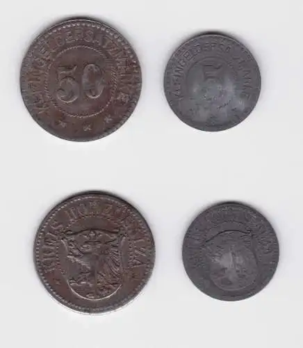 5 und 50 Pfennig Zink bzw. Eisen Notgeld Münzen Kreis Hohensalza (Posen)(139858)