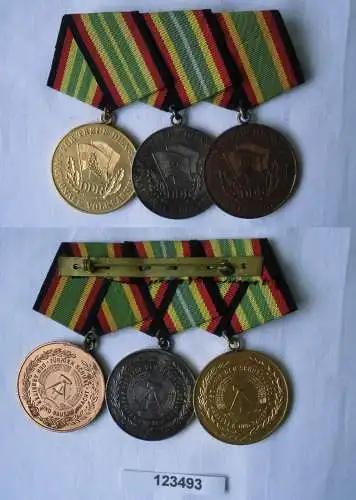 DDR 3er Ordensspange Medaille für treue Dienste NVA 900er Silber (123493)