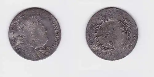 18 Gröscher Silber Münze Kurfürstentum Sachsen Friedr. August II. 1754 (127343)