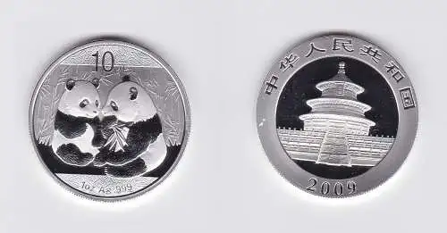 10 Yuan Silber Münze China 2009 Panda 1 Unze Silber (119587)