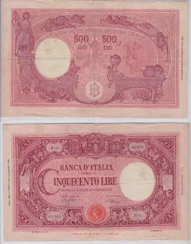 500 Lire Banknote Italien Italia 1943 PIC 70 (155740)
