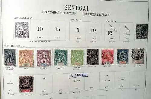 Schöne hochwertige Briefmarkensammlung Senegal Französische Besitzung ab 1893