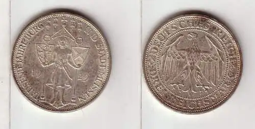 Silber Münze 3 Mark 1000 Jahre Stadt Meißen 1929 E (BN0810)