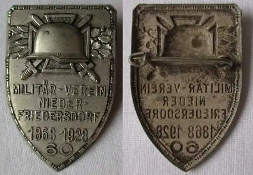 seltenes Abzeichen Militär Verein Niederfriedersdorf 1868-1928 (102757)