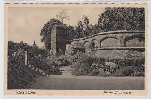 36473 Ak Stolp in Pommern an der Stadtmauer um 1940