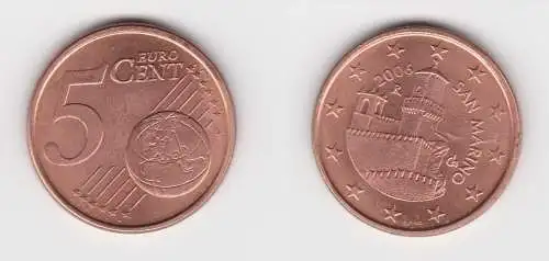 5 Cent Münze San Marino 2006 Festungsturm Guaita Stgl. (140927)