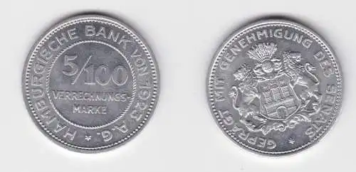 5/100 Verrechnungsmarke Hamburgische Bank von 1923 A.G. vz+ (146707)