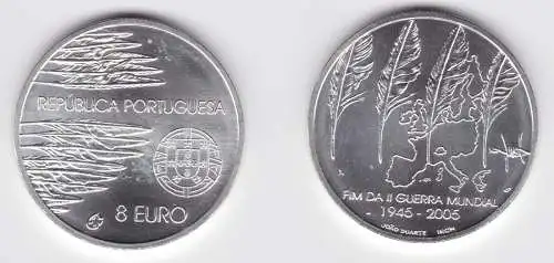 8 Euro Silbermünze 2005 Stempelglanz 60 Jahre Kriegsende Stgl. (115526)