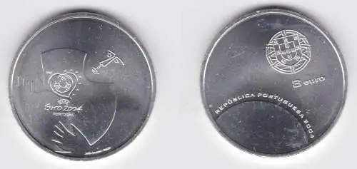 8 Euro Silbermünze 2004 Stempelglanz Portugal Fifa Fußball WM (119415)