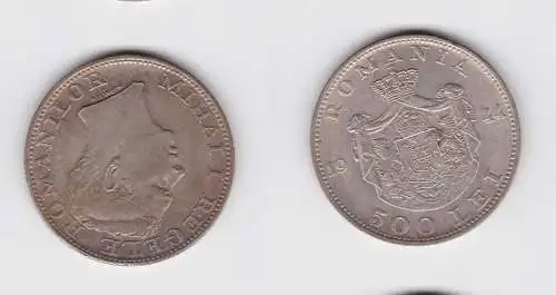 500 Lei Silbermünze Rumänien 1944 Mihai I. ss+ (131987)