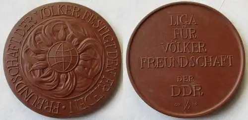DDR Porzellan Medaille Liga für Völkerfreundschaft festigt den Frieden (149756)