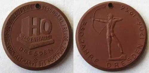 Seltene DDR Porzellan Medaille Dresden HO Warenhaus 750 Jahrfeier 1956 (149382)