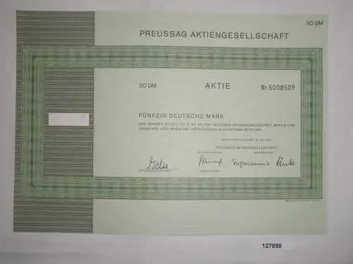 50 Mark Aktie PREUSSAG AG Berlin  und Hannover Juli 1980 (127898)